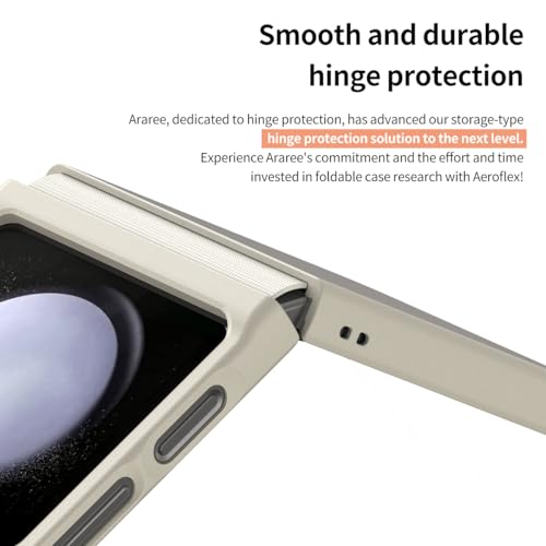 araree Aero Flex for Galaxy Z Flip 6 Case with Hinge Protection, Slim Protective Cover (PC) with Hinge Protector (TPU), Compatible with Galaxy Z Flip 6 5G (Cream, Z Flip 6) - Image 5