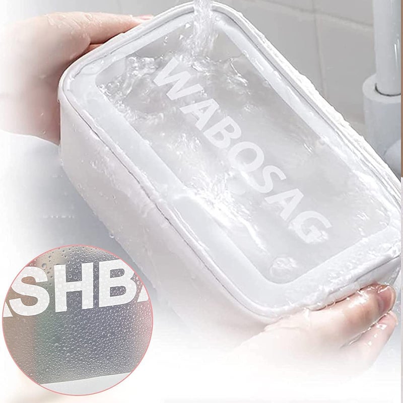 KHAMOSH TRADERS Portable Zipper Makeup Wash Bag Organizer Carry Pouch Bag,Travel Storage Washbag for Women and Girls (White) 10 x 10 x 5 cm - Image 5