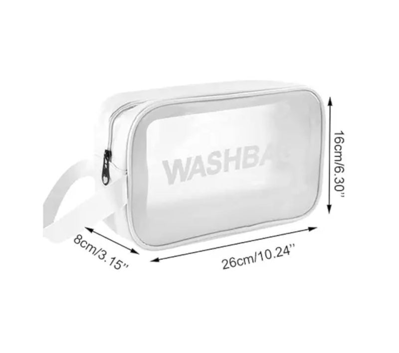 KHAMOSH TRADERS Portable Zipper Makeup Wash Bag Organizer Carry Pouch Bag,Travel Storage Washbag for Women and Girls (White) 10 x 10 x 5 cm - Image 3