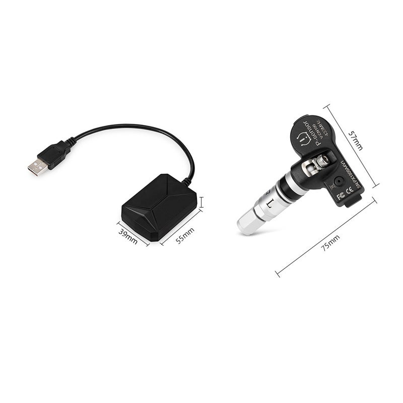 USB TPMS Tire Pressure Monitor for Android Navigation Tire Pressure Monitoring Alarm System Wireless Transmission with 4 Internal Sensors - Image 3