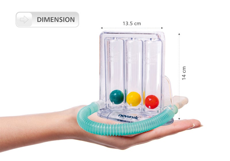 Newnik RE201 Respiratory Exerciser for Lungs Exercise & Breathing Therapy | 3-Ball Spirometer for Lung Capacity Improvement, Post-Surgery Recovery & Asthma Relief - Image 2