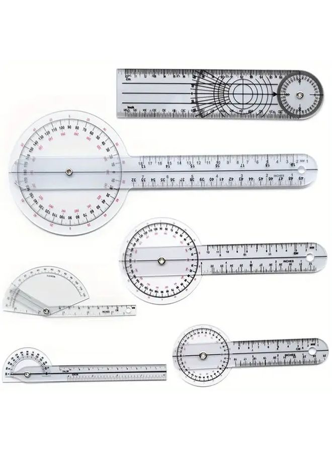 6pcs Medical Ruler Protractor Set for Home Decorative and Household Use - Image 1