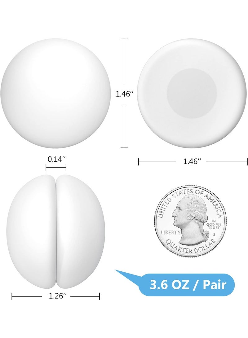 زوجين أثقال ستارة حمام، مغناطيسات مغلقة بالسيليكون، مغناطيسات قوية ضد الصدأ، أبيض - Image 3