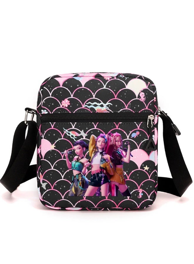 general K-pop Demon Girl Group Print Shoulder Bag for Women Crossbody Bag Schoolbag for Students Campus Bag