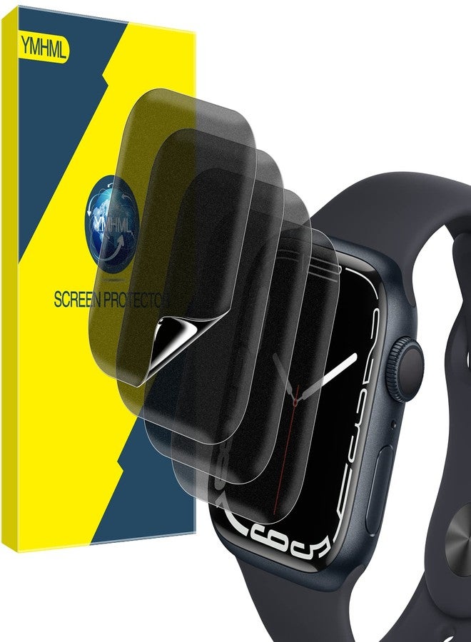 YMHML [ 4 Pack ] YMHML Privacy Screen Protector Compatible for Apple Watch Series 9 8 7 45mm, [Upgrade Anti-Spy Film] Soft Anti-Scratch Matte Film for Apple Watch Series 9 8 7 Accessories Matte Black, 45mm - Image 1