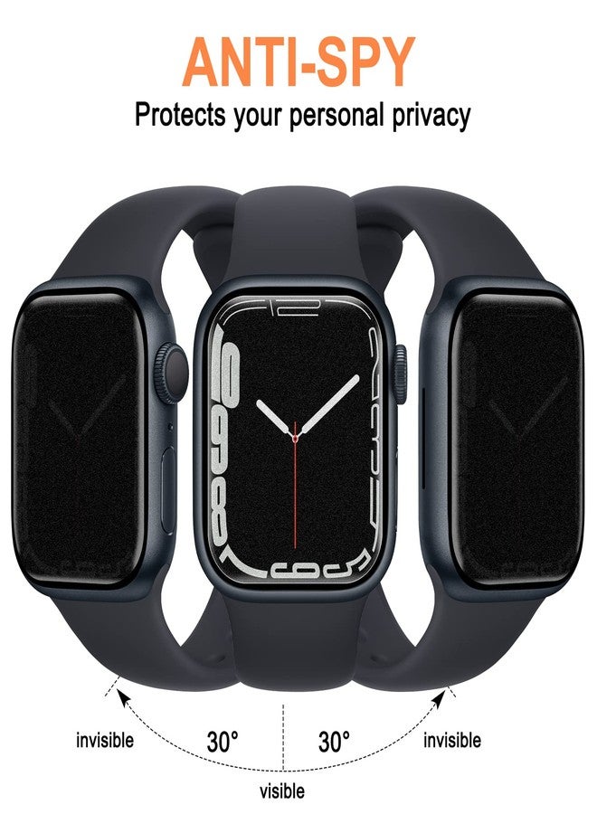 YMHML [ 4 Pack ] YMHML Privacy Screen Protector Compatible for Apple Watch Series 9 8 7 45mm, [Upgrade Anti-Spy Film] Soft Anti-Scratch Matte Film for Apple Watch Series 9 8 7 Accessories Matte Black, 45mm - Image 2