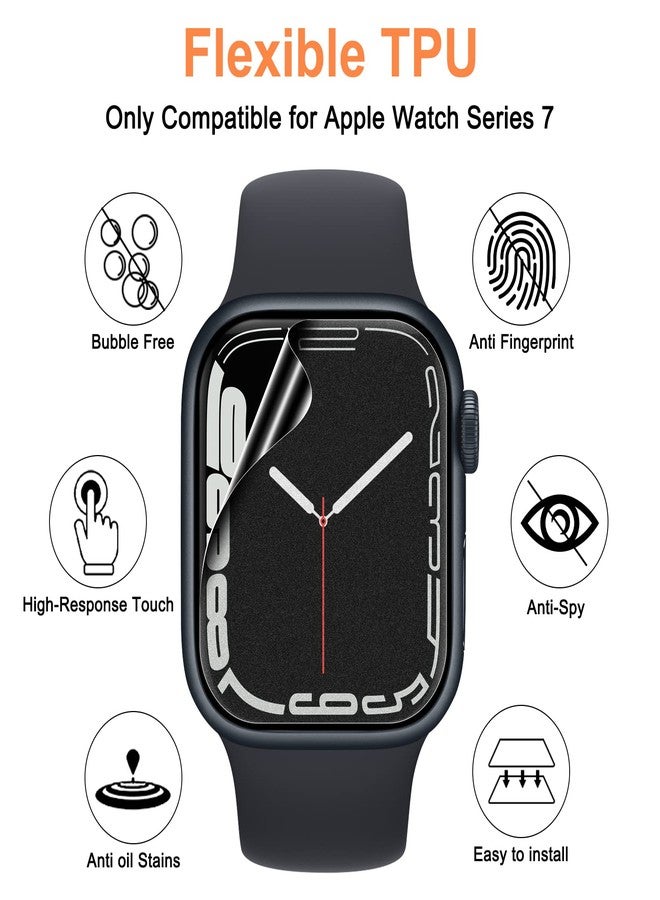 YMHML [ 4 Pack ] YMHML Privacy Screen Protector Compatible for Apple Watch Series 9 8 7 45mm, [Upgrade Anti-Spy Film] Soft Anti-Scratch Matte Film for Apple Watch Series 9 8 7 Accessories Matte Black, 45mm - Image 3