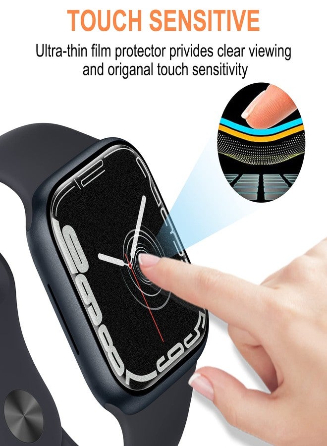 YMHML [ 4 Pack ] YMHML Privacy Screen Protector Compatible for Apple Watch Series 9 8 7 45mm, [Upgrade Anti-Spy Film] Soft Anti-Scratch Matte Film for Apple Watch Series 9 8 7 Accessories Matte Black, 45mm - Image 4
