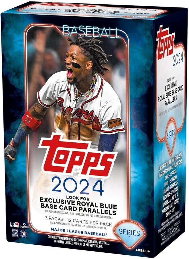 Topps 2024 Topps Series 1 Baseball Value Box - 7 Packs per Box, Medium, Blue  - Image 2