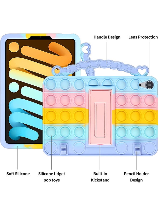 Loquat Pop Fidget Protective Case Cover For Apple iPad Mini 6 2021 With Pencil Holder Hand Carrying Strap And Kickstand Multicolour - Image 2