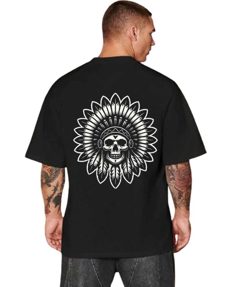 DIVIS Oversized Black Graphic T-Shirt for Men - Image 1