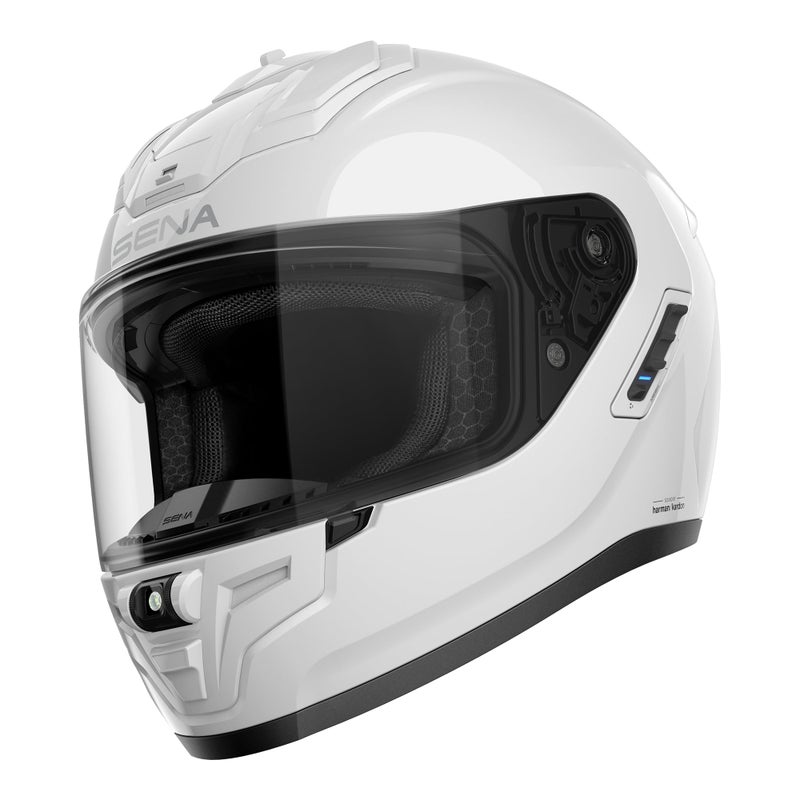 Sena Phantom Full Face Smart Motorcycle Helmet with Integrated Communications, LED Lighting, and 2nd Generation Sound by Harman Kardon (Gloss White, XXL) - Image 4