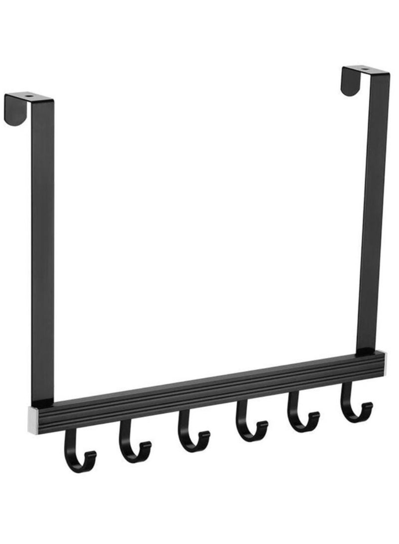 6 Hooks Over-the-Door Metal Clip Door Hanger Clothes Coat Hanger Bags Towel Hanging Rack Door Back Storage Holder for Caps Hats - Image 1