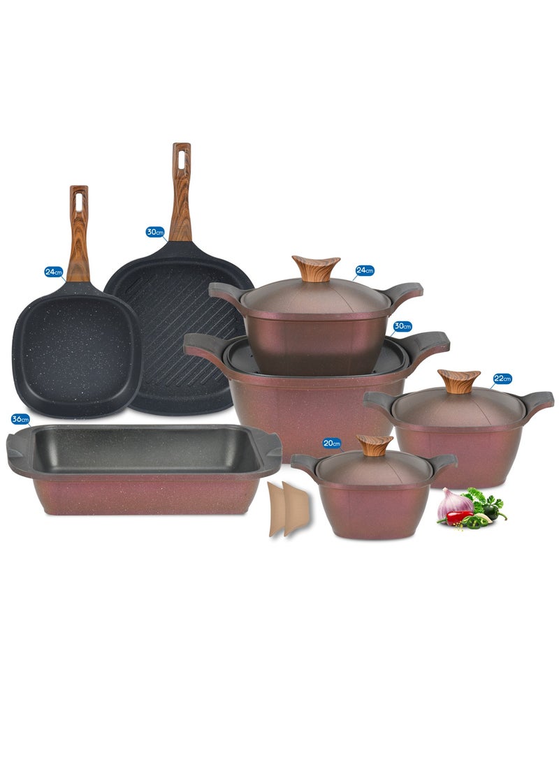 نيوكلين طقم جرانيت ديزاين كوري 11 ق مربع نيو كلاين ( 4 حلة + جريل +مقلايه + طاجن ) Neoklien - Royal