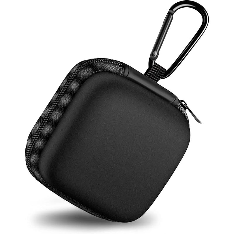 Woyinger Square Earbud Case Portable EVA Storage Bag Cell Phone Accessories Organizer with Carabiner for Wired/Wireless Earphone, Earbud, Earpieces, SD Memory Card, Camera Chips, Tech Pouch, Black - Image 1