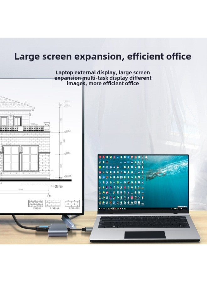 Drive-free Usb3.0 To Hdmi Vga 2-in -1 HD Converter Supports Copy Expansion Mode 1080p-Colour:Grey - Image 5