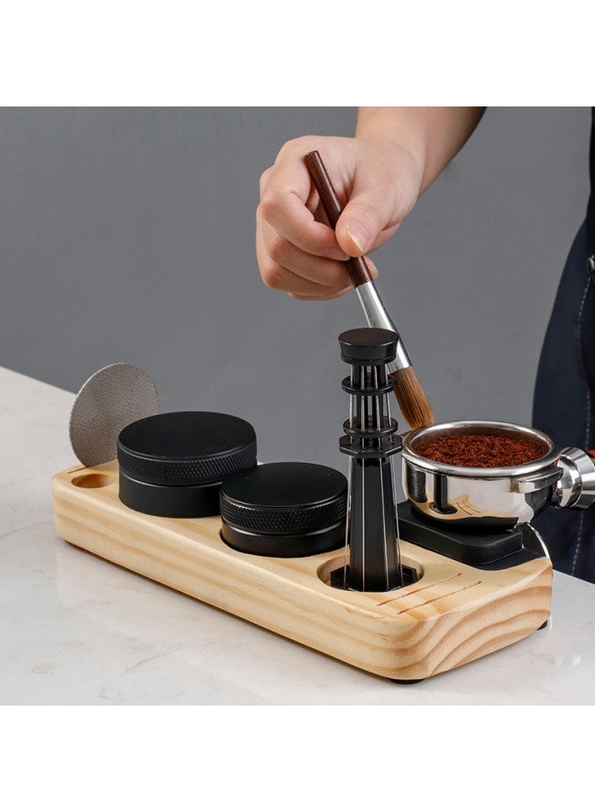 WAOKN Wooden Coffee Compactor Bracket,Multi functional Espresso Tamping Station - Wooden Coffee Tamper Station - Coffee Filter Tamper Holder Tamper - Space Saving - for Espresso Accessories (Pine Type)  - Image 5
