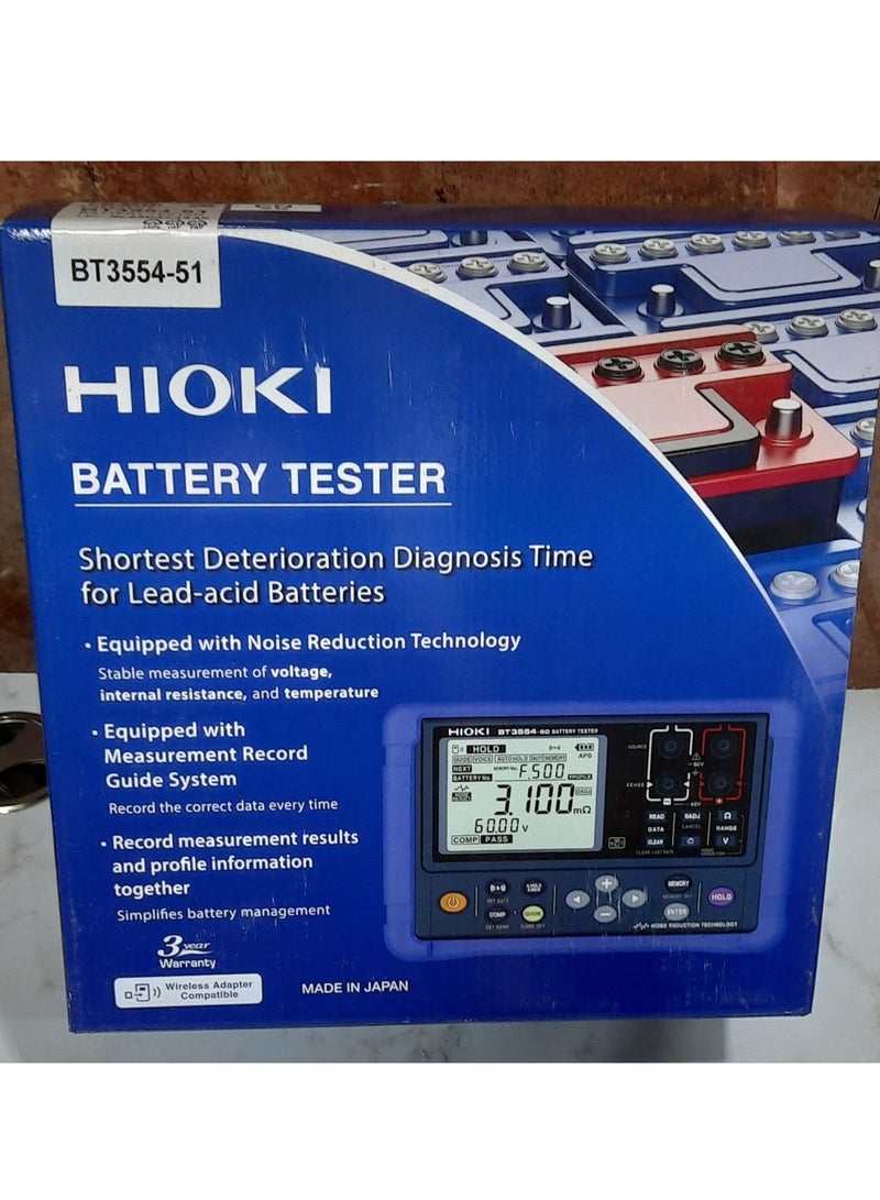 هايوكي جهاز فحص وقياس المقاومة الداخلية للبطاريات المحمول Hioki BT3554-51 - Image 4