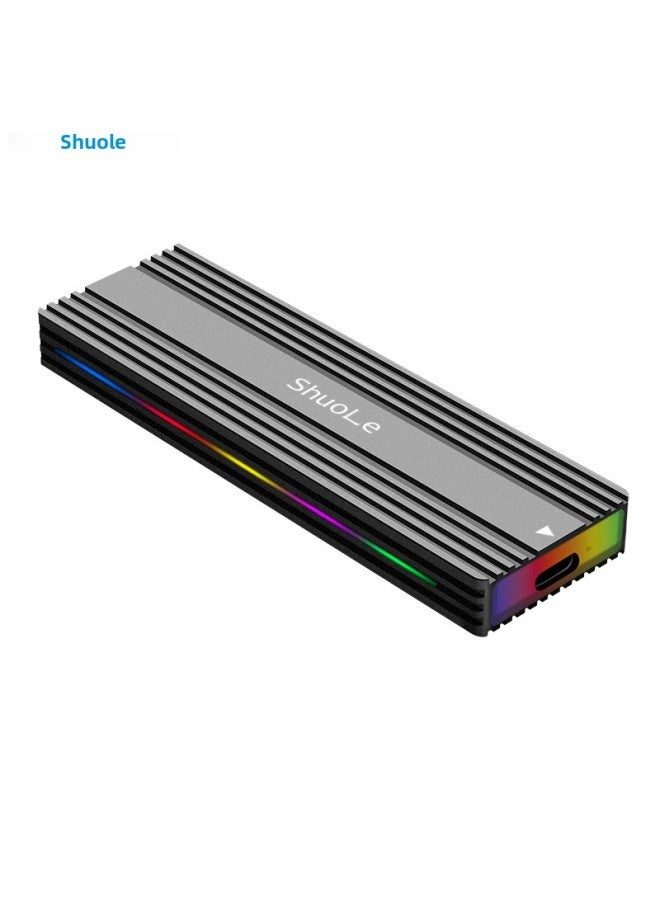M.2 Solid State USB3.1NGFF  Nvme Dual Protocol Hard Disk Box Type-C RGB Aluminum Alloy Mobile Hard Disk Box-Color:SL-TP1102-L-CCA - Image 2