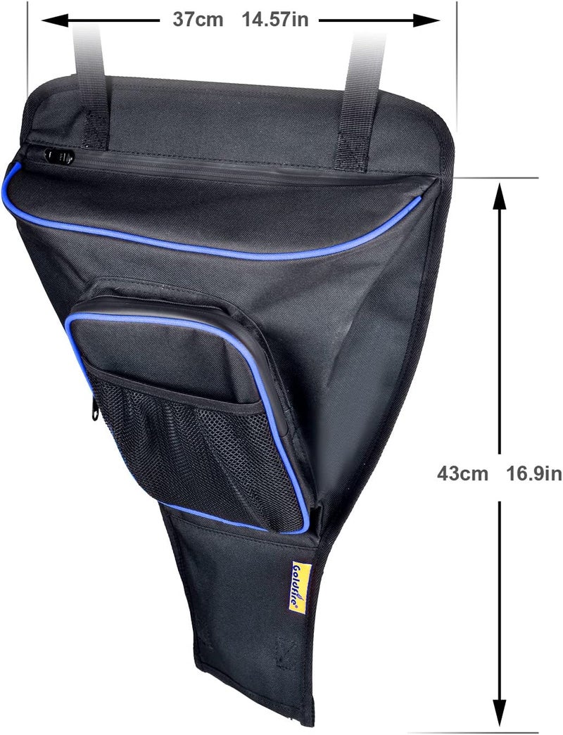 Sresk RZR Center Seat Storage Bag with Blue Piping - Image 2