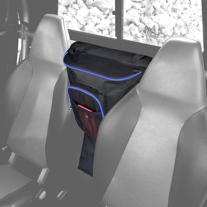 Sresk RZR Center Seat Storage Bag with Blue Piping - Image 1
