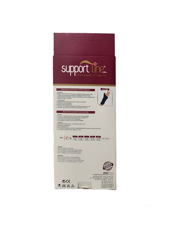 SupportLine Neoprene Wrist Splint with Thumb (Left) REF 602 - Large Size  - Image 3