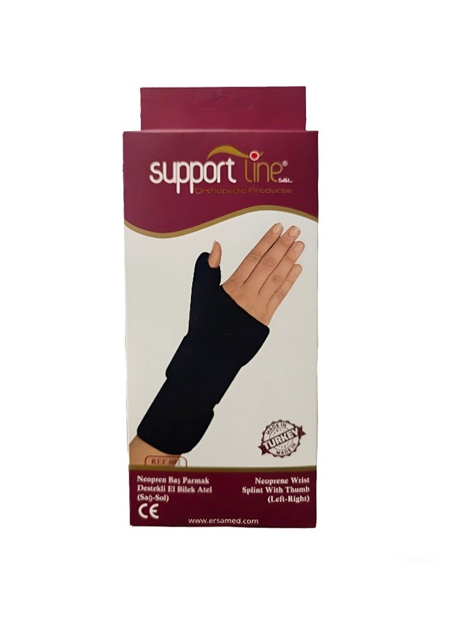 SupportLine Neoprene Wrist Splint with Thumb (Left) REF 602 - Large Size  - Image 2
