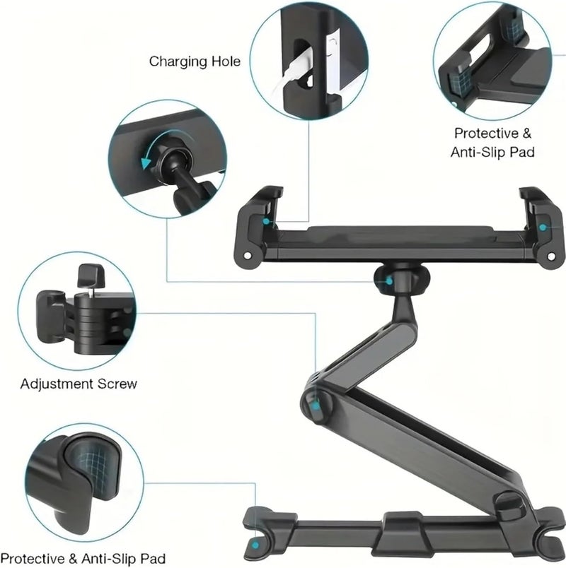 Car Tablet Holder, Headrest Mount Stand Cradle Compatible With Devices IPad Air Mini, Other 4.7-12.9" Cell(Q2-duan-hong) - Image 5