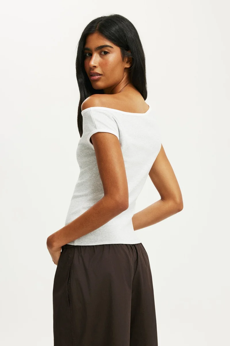 Cotton On  OFF SHOULDER GRAPHIC TEE for Women | Best Price UAE