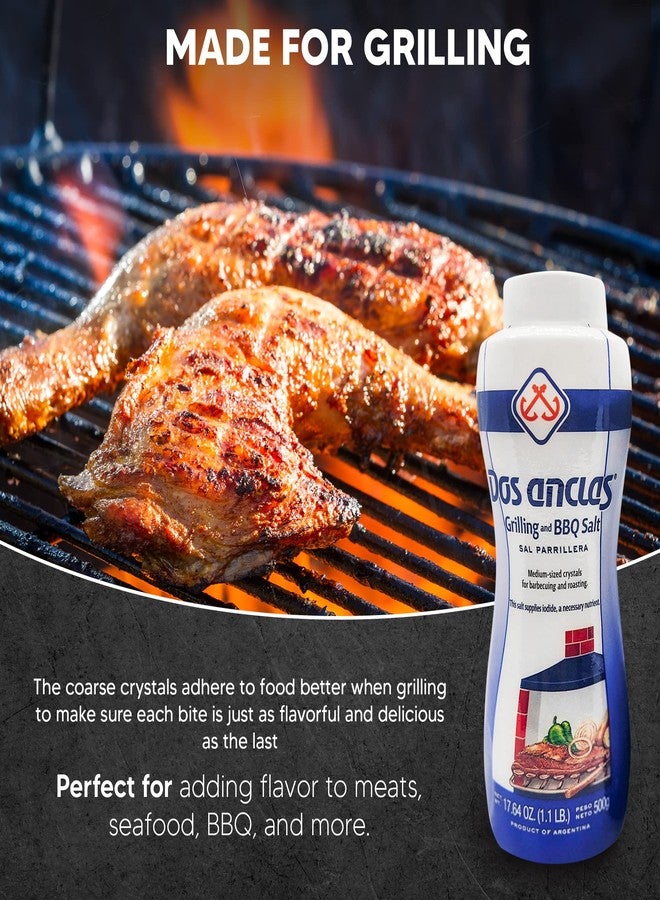 Dos Anclas Sal Parrillera, Rock Salt for Grilling and BBQ, Refined Medium Grain Salt for Meat and Seafood, Multi-Purpose Seasoning Gourmet Salt, 17.64 Oz (1.1 LB) - Image 5