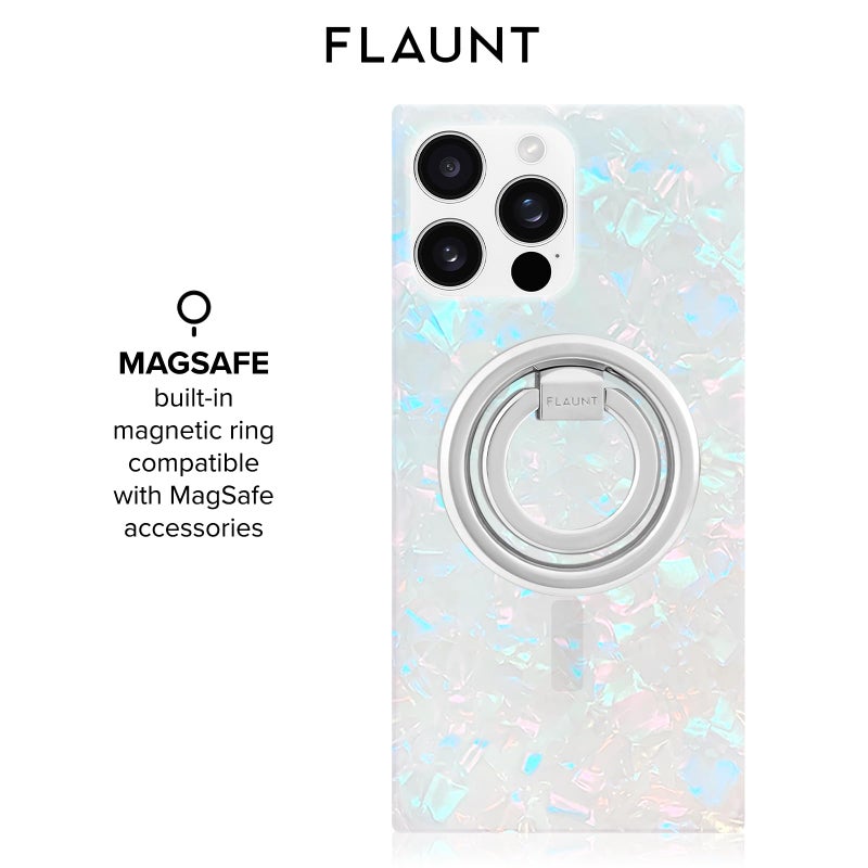 Flaunt Official Square Protective Case - Compatible with iPhone 16 Pro Max - Compatible with MagSafe & Wireless Charging - Drop-Tested & Shockproof - (Opal Shell) - Image 5