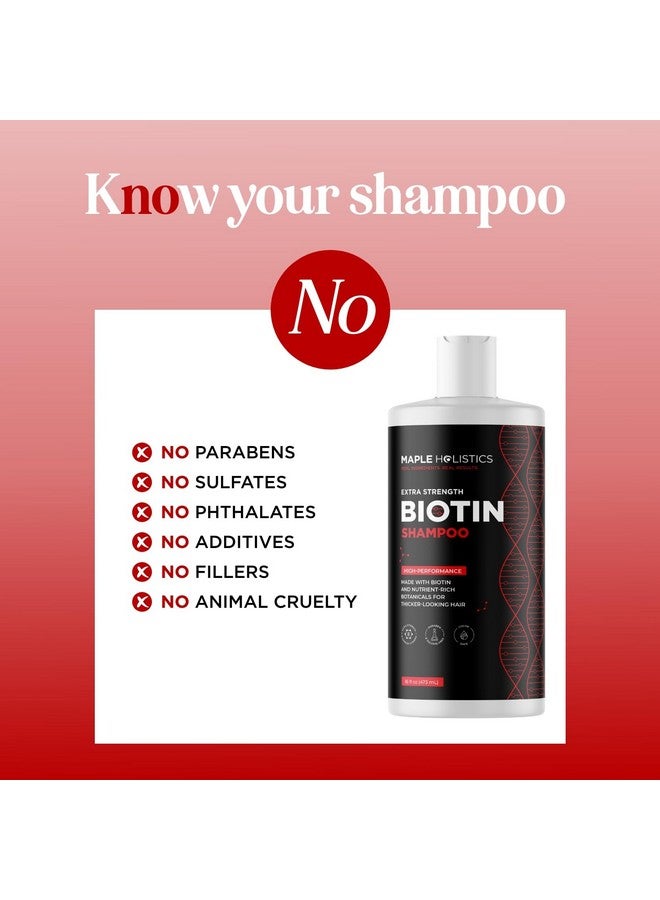 مايبل هوليستكس شامبو البيوتين الفائق للشعر الخفيف - شامبو مكثف فائق القوة للرجال والنساء مع فيتامينات ب وزيت إكليل الجبل العطري - شامبو خالٍ من الكبريتات بتركيبة البيوتين للعناية بالشعر وفروة الرأس - Image 3