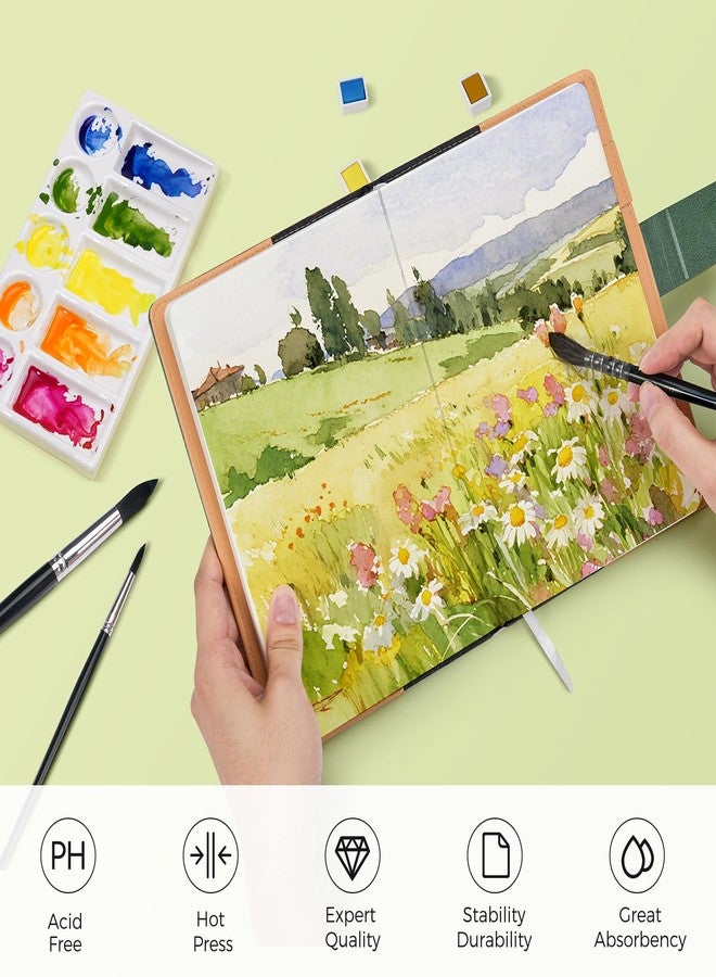 Lightwish Watercolor Sketchbook,8.2 x 5.5 inch,20 Sheets Hot Press 100% Cotton 300 GSM 140lb,A5 Watercolor Paper for Art Painting, Drawing, Mixed Media - Image 4