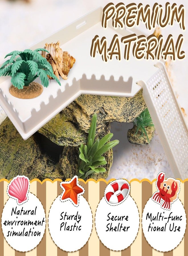Niuohoy Hermit Crab L-Shaped Platform with Ladder Hermit Crab Climbing Toys, Habitat Tank Accessories, Reptile & Hamster Activity Platform (White) - Image 3