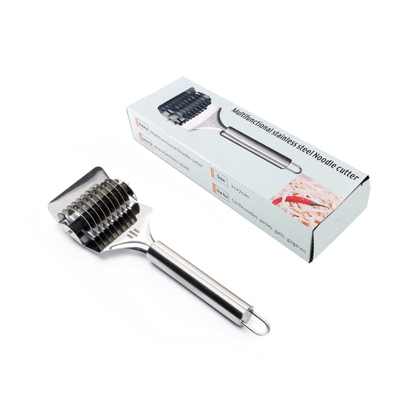 Mangocore 16x7x3.1cm High Grade Stainless Steel Noodle Lattice Roller Docker Dough Cutter Pasta Spaghetti Maker for Kitchen Cooking Tools - Image 3