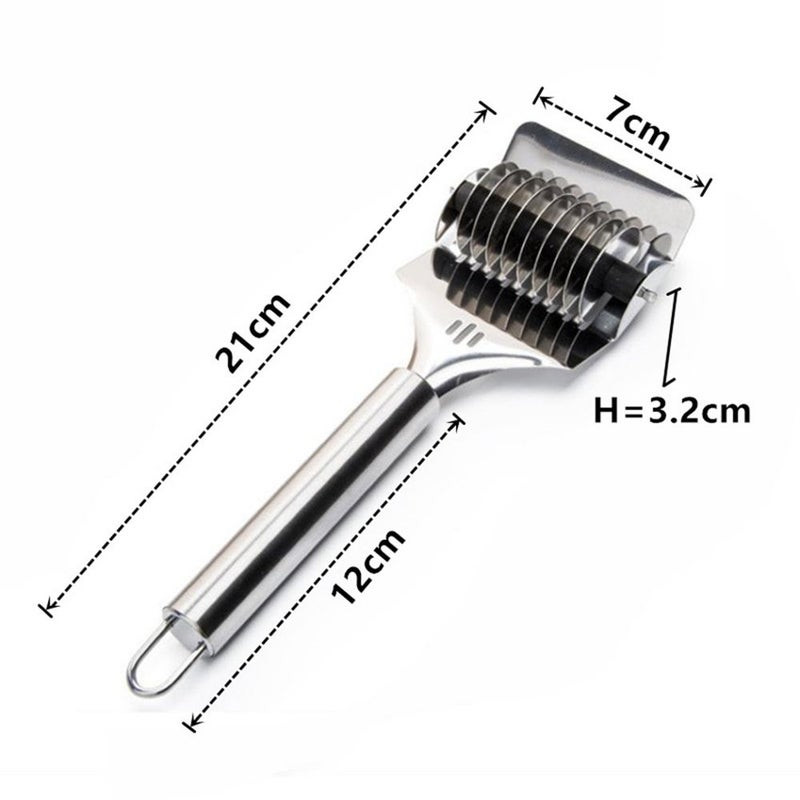 Mangocore 16x7x3.1cm High Grade Stainless Steel Noodle Lattice Roller Docker Dough Cutter Pasta Spaghetti Maker for Kitchen Cooking Tools - Image 4