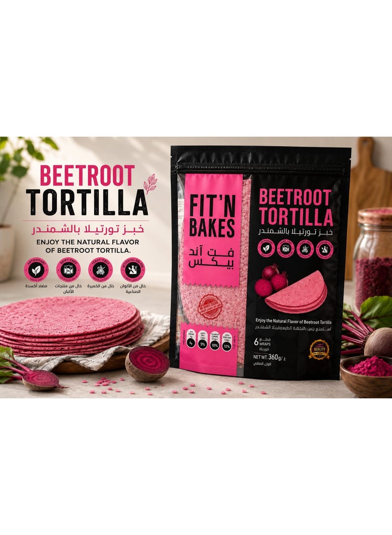 FIT 'N Bakes Beetroot Tortilla, 360g (Beetroot) - Image 3