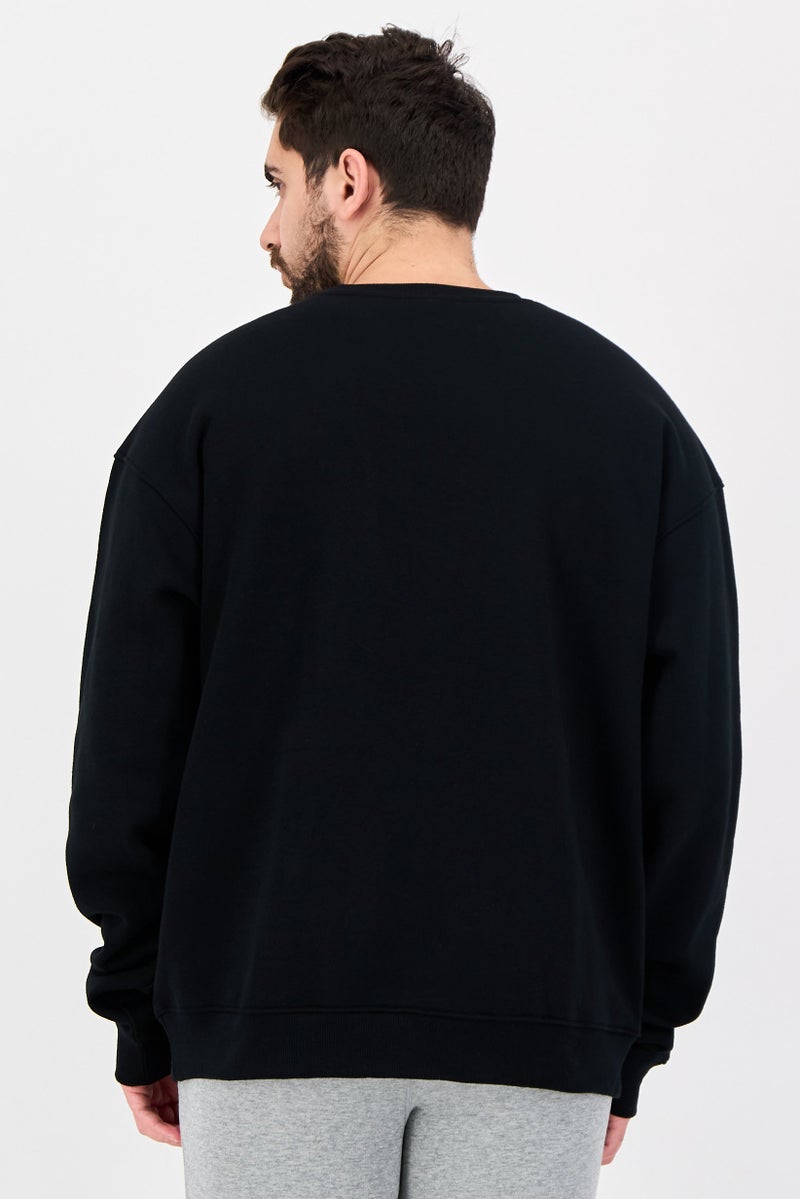 Reebok Men Sportswear Fit Long Sleeve Outdoor Sweatshirt, Black - Image 3