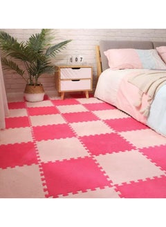 VUCATIN 12PCS Plush Foam Floor Mat for Baby Kids Thickened Interlocking Play Mat Carpet Tiles with Padding for Toddler Baby Square Soft Fluffy Tiles for Home Playroom Decoration 12" x 12" (Pink)  - Image 3