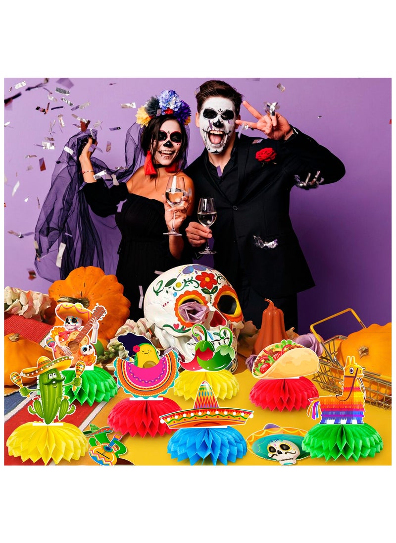 FRUITFUL PARTY Fiesta Honeycomb Table Centerpiece, 9pcs Mexican Fiesta Party Centerpieces Cinco de Mayo Table Decorations Mexican Centerpieces for Tables  - Image 5