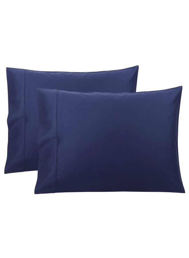 PiccoCasa Navy Blue Pillow Cases King Size, Soft 100% Cotton Bed Pillow Covers with Envelope Closure, 20x36 Hotel Bedroom Pillowcases Set of 2 - Image 1