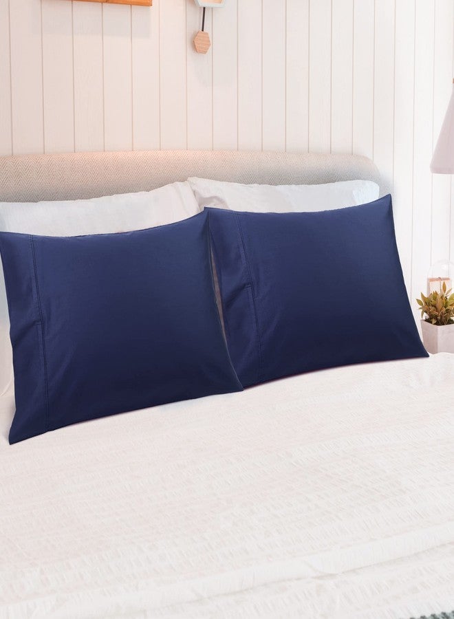 PiccoCasa Navy Blue Pillow Cases King Size, Soft 100% Cotton Bed Pillow Covers with Envelope Closure, 20x36 Hotel Bedroom Pillowcases Set of 2 - Image 4