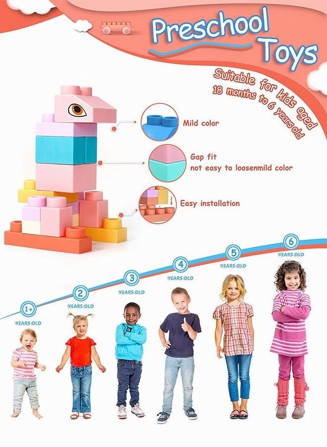 MIXDE 80-Piece Large Construction Block Toys For Toddler Safe Playing Learning Stacking Block - Image 4