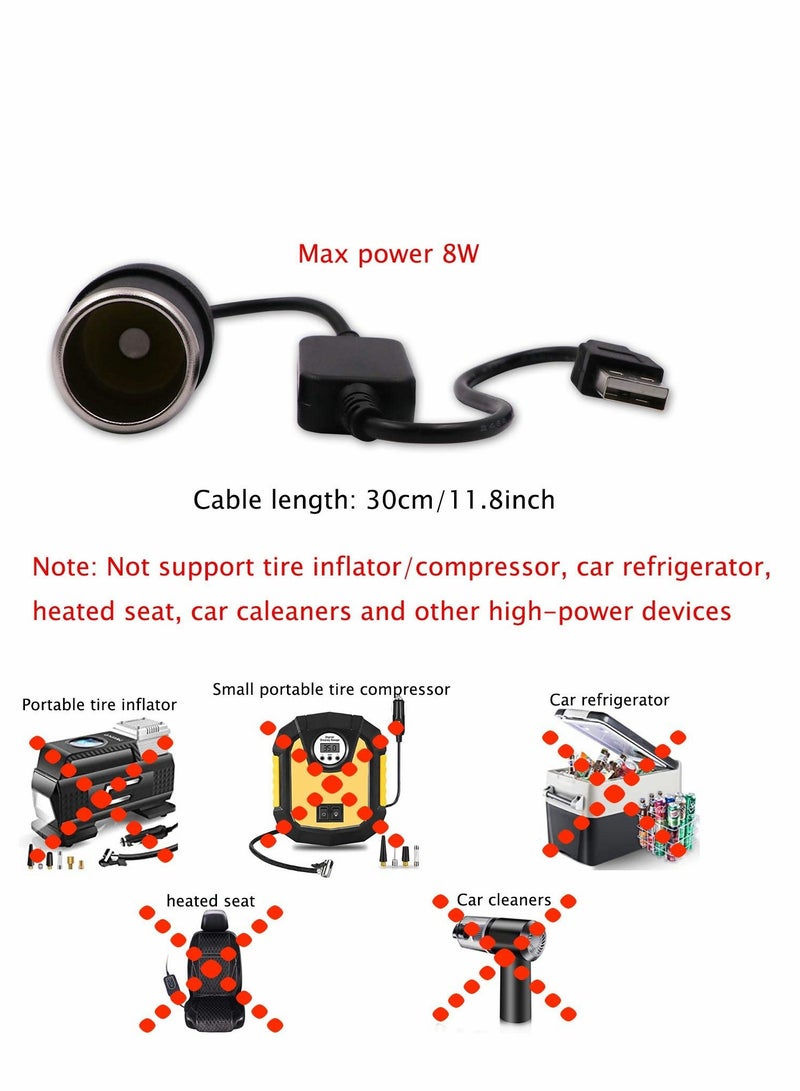 Generic USB to 12V Car Cigarette Lighter Socket Step-Up Converter Cable Inverter for Charging Devices in Vehicles  - Image 3