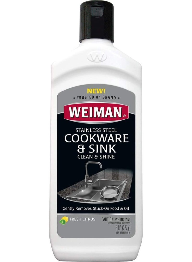 Weiman Weiman Stainless Steel Cookware and Sink Cleaner and Shiner 8oz Use on Pots Pans and Much More.  - Image 1