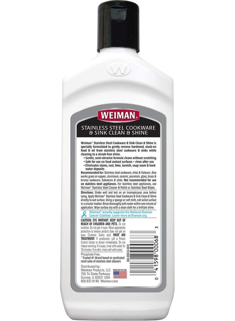Weiman Weiman Stainless Steel Cookware and Sink Cleaner and Shiner 8oz Use on Pots Pans and Much More.  - Image 2
