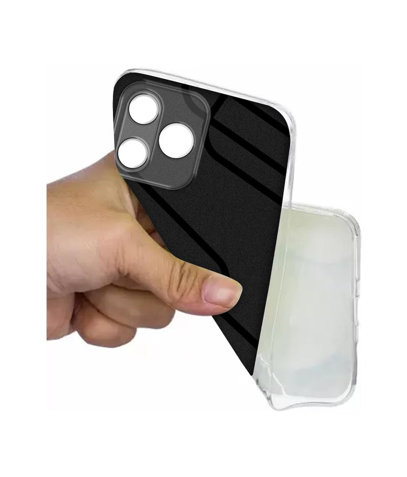 Casotec Zig-Zag Black Line Design Printed Silicon Soft TPU Back Case Cover for Lava Shark 5G - Image 4