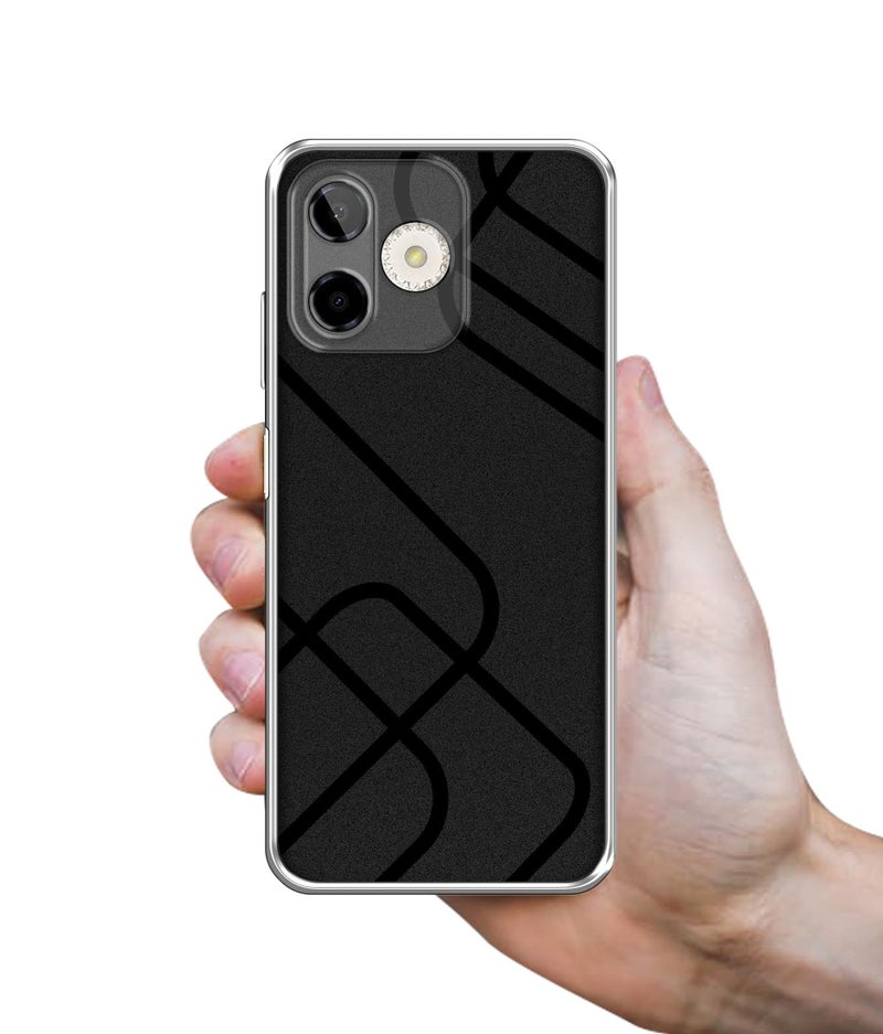 Casotec Zig-Zag Black Line Design Printed Silicon Soft TPU Back Case Cover for Lava Shark 5G - Image 3