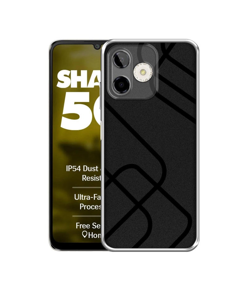 Casotec Zig-Zag Black Line Design Printed Silicon Soft TPU Back Case Cover for Lava Shark 5G - Image 1