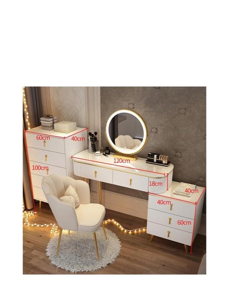 Cool Baby Light luxury Dressing Table Bedroom Modern Simple Network Red Ins Style Makeup Table Nordic Storage Cabinet One Size  - Image 5